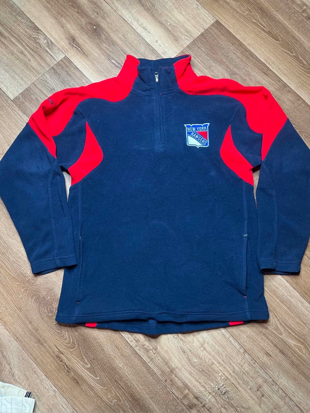 Vintage Y2k New York Rangers Quarter Zip Fleece Pullover Reebok Boys L 14/16